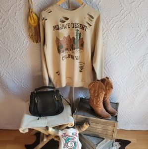 Distressed Crewneck Sweatshirt